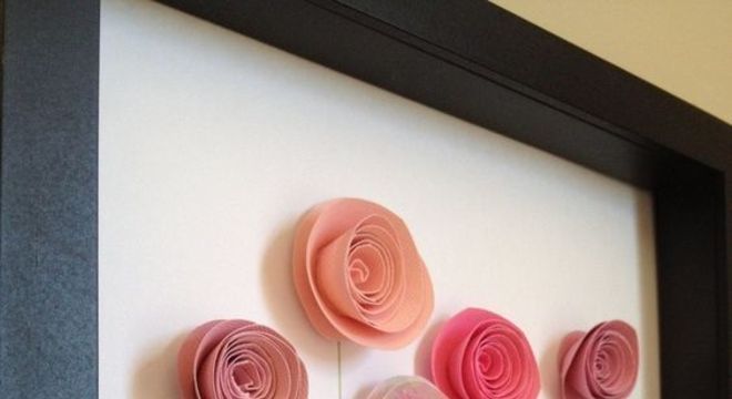 rosas de papel - quadro com rosas de papel 