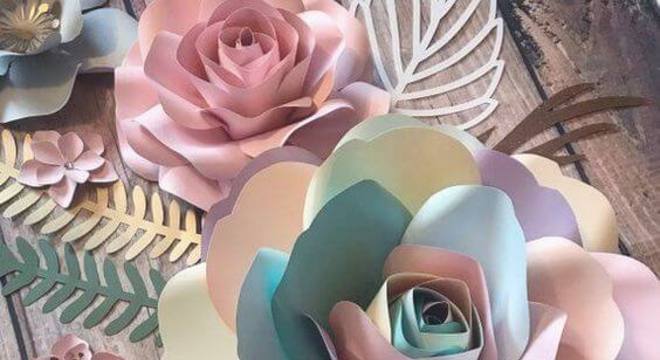 rosas de papel - rosas coloridas simples 