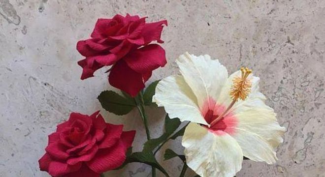 rosas de papel - rosas de papel vermelho 