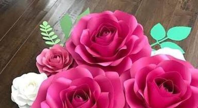 rosas de papel - rosas pink de papel 