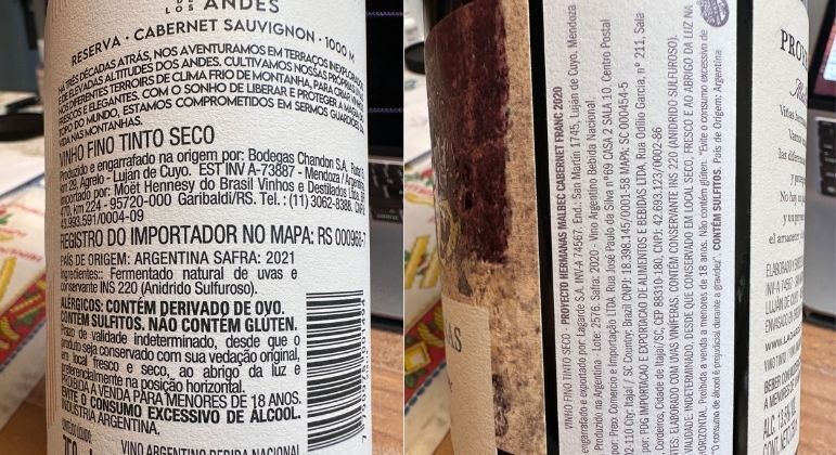 Rótulo do vinho