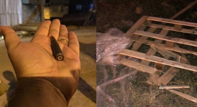 Uma munição de fuzil e restos da embalagem do ouro em galpão na zona lestes