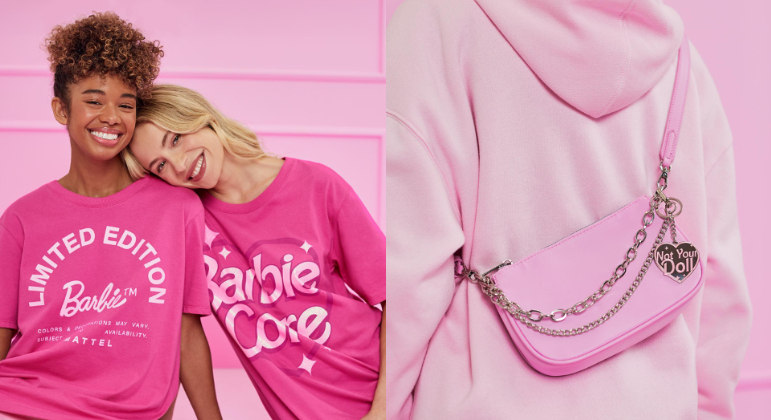 Além da coleção oficial com o filme, a Renner fez uma seleção de peças tradicionais da marca, mas que conversam com a estética do universo da bonecaVeja também: Os looks dos famosos no pink carpet de 'Barbie', em Los Angeles