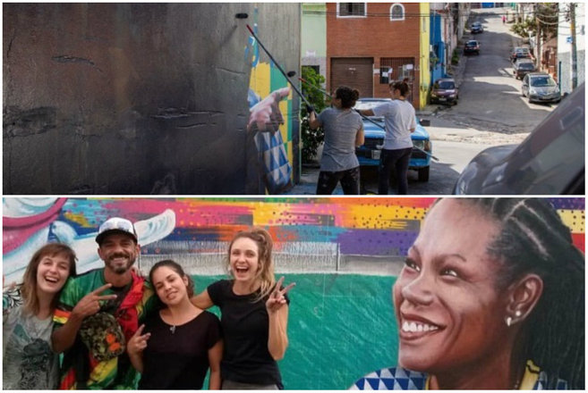 Toda Copa do Mundo Ã© igual, as ruas das cidades brasileiras ficam coloridas de verde e amarelo e com os rostos das estrelas do Brasil. No prÃ³ximo dia 7 de julho, comeÃ§a o Mundial feminino na FranÃ§a e moradores de uma rua na BrasilÃ¢ndia, bairro na zona norte de SÃ£o Paulo, resolveu que as meninas tambÃ©m mereciam uma linda homenagemÂ 
