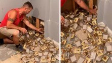 Descoberta inusitada: casal encontra dezenas de garrafas de rum escondidas atrás de parede