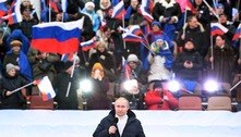 Em discurso para estádio lotado Putin avisa: "Nunca tivemos tanta força" 
