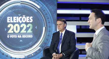 Sabatina do 'Jornal da Record' recebe candidato à presidência da República, Jair Bolsonaro (PL)
