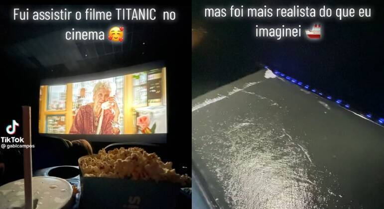 Sala de cinema enquanto apresentava Titanic