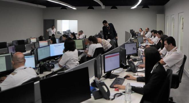 Sala de controle operacional da Gol Linhas Aéreas em São Paulo