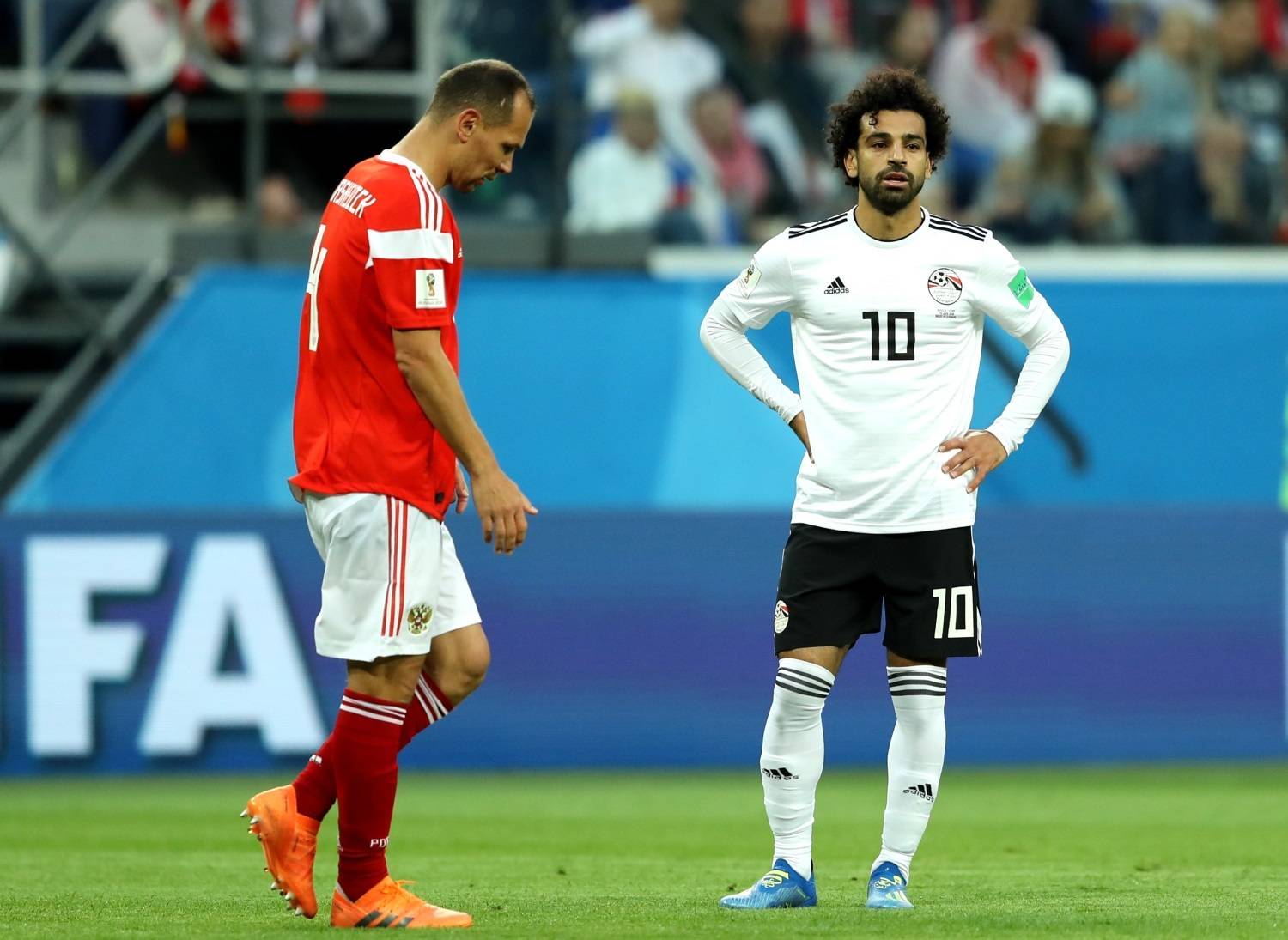 Estrela De Futebol Egípcia Mohamed Salah Antes Do Fósforo Do Campeonato Do  Mundo 2018 Imagem Editorial - Imagem de profissional, russo: 119526480
