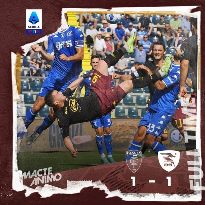 O lindo gol de bicicleta de Bonazzoli, da Salernitana
