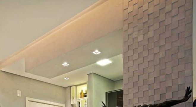 sanca de isopor - bancada com parede 3d 