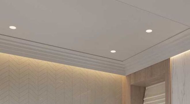 sanca de isopor - banheiro com porta de vidro 