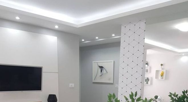 sanca de isopor - sala de jantar com sanca 