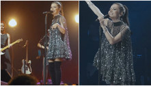 Sandy usa vestido com capa de R$ 7.700 em shows em Portugal; saiba mais detalhes