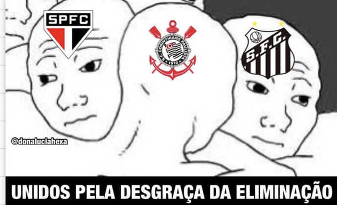 Corinthians, São Paulo e Santos são eliminados e viram memes nas