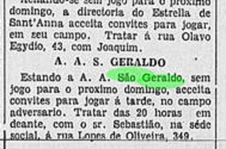 Sem competições, a busca por adversários (Reprodução/Correio Paulistano 30/11/1936)