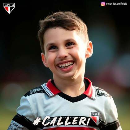 São Paulo: versão criança de Calleri, criada com auxílio de inteligência artificial.