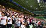 Entre os destaques do jogo, uma cena que não estamos acostumados a ver no Allianz Parque: são-paulinos em peso!