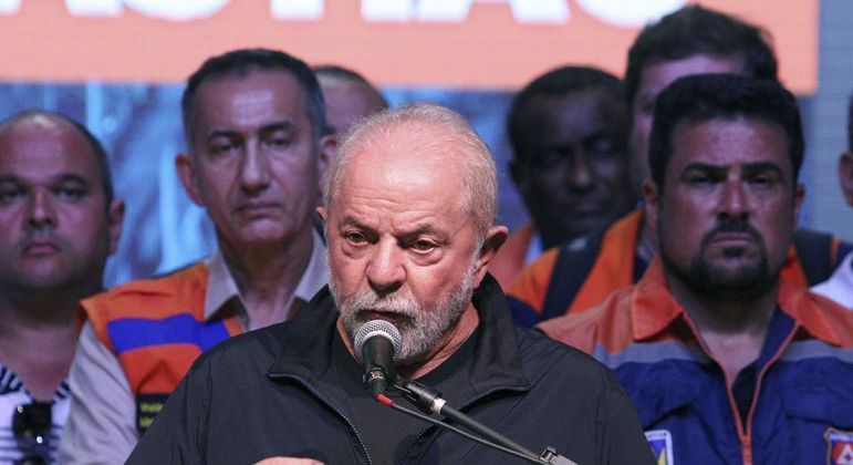 O presidente Luiz Inácio Lula da Silva durante pronunciamento em São Paulo
