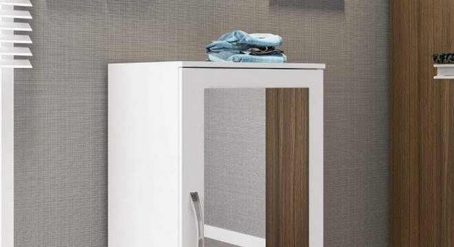 Sapateira com espelho pequena ideal para ambientes compactos