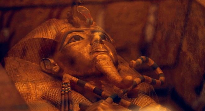 Sarcófago do Rei Tutancâmon, em sua tumba recém-restaurada no Vale dos Reis, Egito (31 de janeiro de 2019)