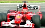 -MICHAEL SCHUMACHER-:B 19 Barcelona 27/04/2002.- El piloto alemán de la escudería Ferrari, Michael Schumacher, con un tiempo de 1,16,364, consiguió la 'Pole Position' de la parrilla de salida del Gran Premio de España de F-1 en los entrenamientos oficiales que se celebran en el Circuito de Cataluña de Montmeló (Barcelona). EFE/J.M./Andreu Dalmau