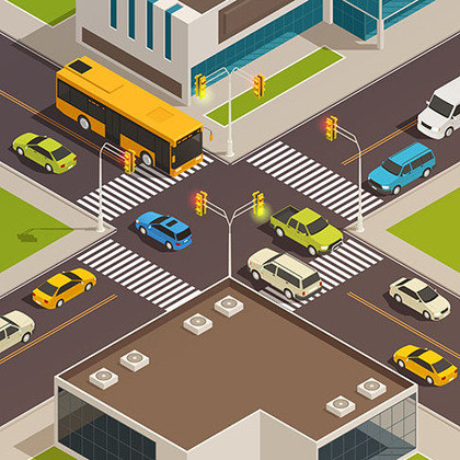 Se em algum cruzamento o número de carros autônomos for insuficiente e abaixo de determinado limite, os semáforos voltarão à opção normal de vermelho, amarelo e verde.