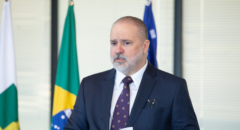 Augusto Aras durante evento na Procuradoria-Geral da República, em Brasília