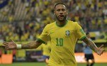 A seleção brasileira abriu o placar do jogo logo aos 9 minutos do primeiro tempo, com Neymar