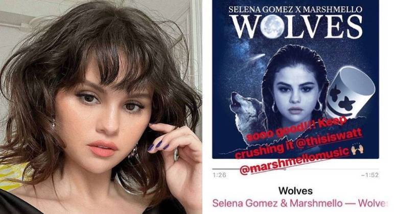 Fã ou hater?A parceria de Selena com Marshmello é um dos maiores hits da carreira dela. Assim como faz com outros artistas, Hailey compartilhou que escutou a canção e marcou os intérpretes, exceto Selena. 