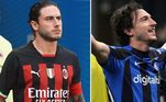 Calabria X DarmianNa lateral-direita, as equipes italianas contam com dois italianos. O Milan conta com um jogador que chegou na base do clube em 2006 e está na equipe profissional desde 2015. Rápido e ofensivo, Calabria soma 27 com a camisa preta e vermelha, com um gol e quatro assistências. Mais experiente, Darmian também pode ser uma opção para o técnico Simone Inzaghi como zagueiro. Nesta temporada, são 41 jogos, dois gols e duas assistências 