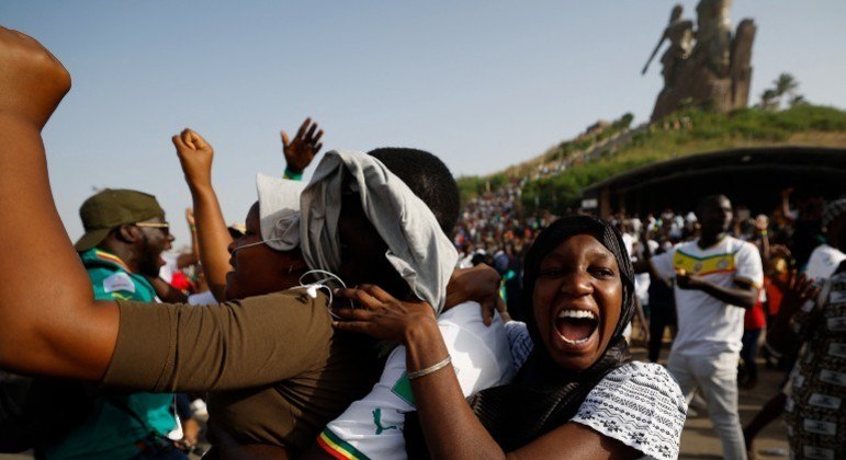 Senegaleses fizeram grande festa na capital do país, Dakar, após a classificação
