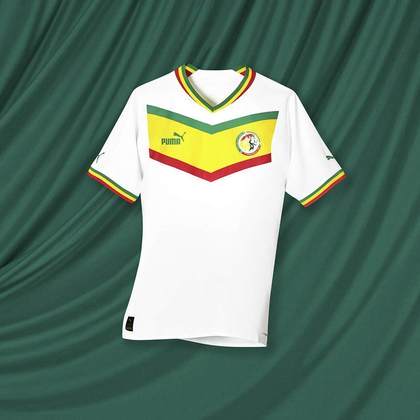 Senegal (grupo A): camisa 1 (lançada oficialmente) / fornecedora: Puma – integrante de 