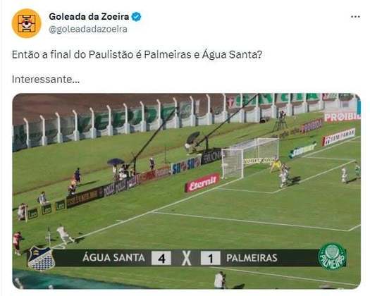 Será que tem nova surpresa? Torcedores relembram goleada do Água Santa sobre o Palmeiras em 2016.