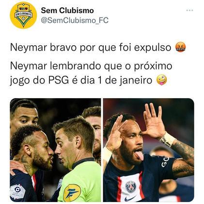 Será que vem para o Brasil? Web brinca com possível presença de Neymar em eventos de Ano Novo após expulsão em partida do PSG.