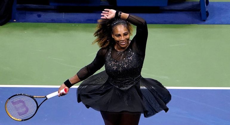 Serena comemora sua vitória na partida de estreia do US Open
