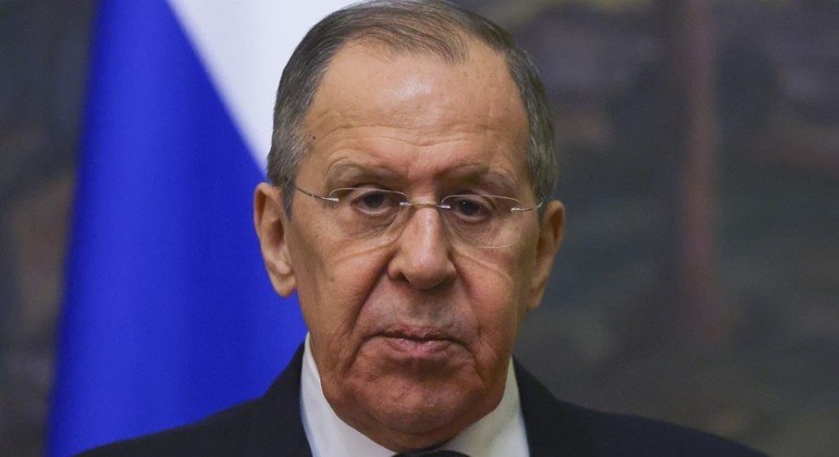 Lavrov, ministro das Relações Exteriores da Rússia, durante pronunciamento
