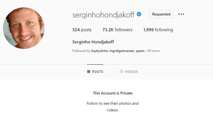Serginho bloqueou perfil no Instagram após chocar fãs com surto em live