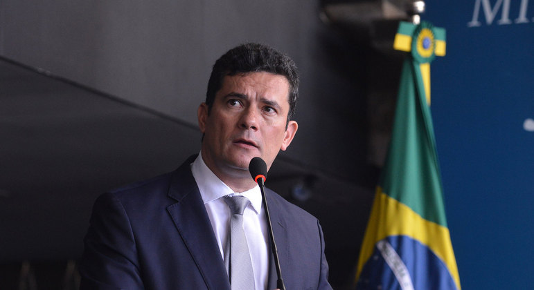 Sergio Moro discursa durante evento no Ministério da Justiça e Segurança Pública