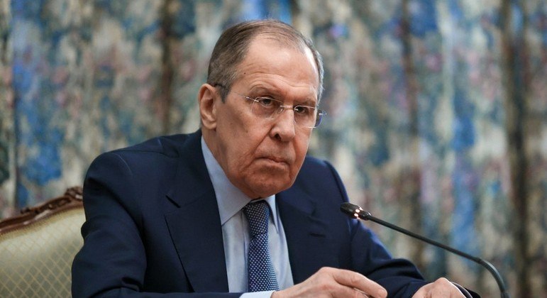 O ministro das Relações Exteriores da Rússia, Serguei Lavrov, durante reunião em Moscou