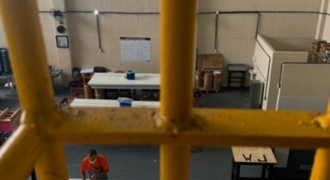 Local de trabalho para presos em Aquiraz, no Ceará (Reprodução/Record TV)