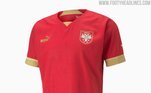 Sérvia (grupo G): camisa 1 (vazada na internet) / fornecedora: Puma