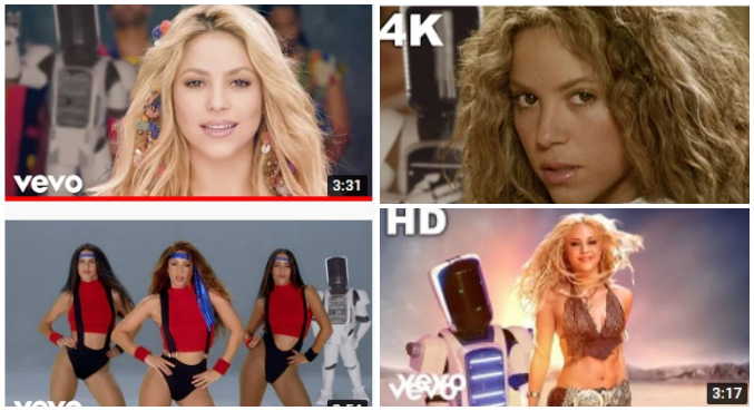 Robôs aparecem no fundo das capas do singles do canal do YouTube de Shakira