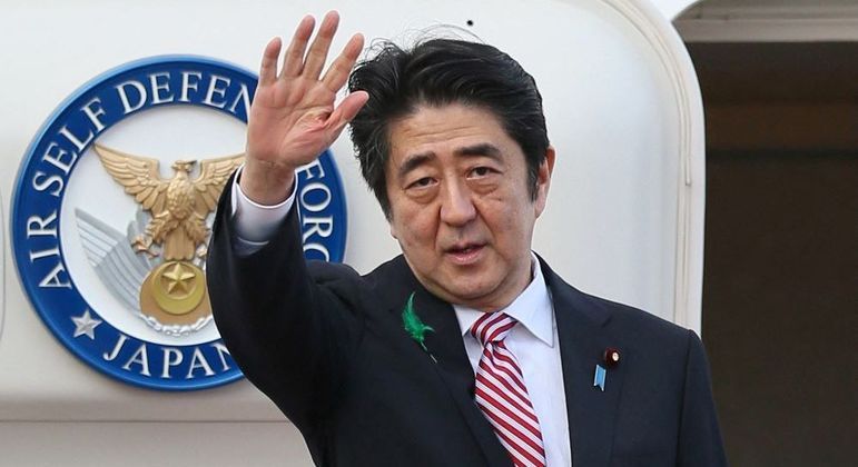 Shinzo Abe em 2015, quando era primeiro-ministro do Japão
