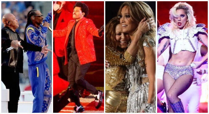 Grandes estrelas da música já protagonizaram shows no intervalo do Super Bowl