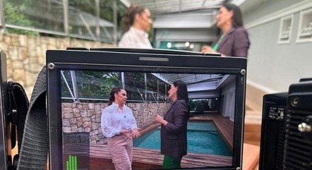 Silvia Abravanel e Carolina Ferraz no "Domingo Espetacular"