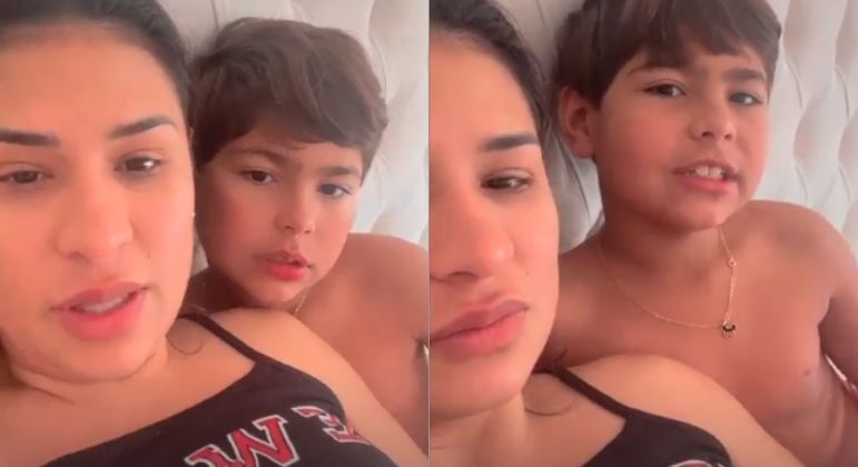 Simone passou a madrugada com o filho no hospital