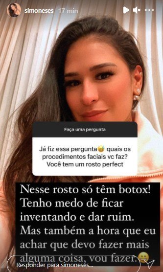 Simone Mendes fala sobre procedimentos estéticos
Simone Mendes fala sobre procedimentos estéticos