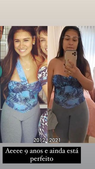 Simone Mendes resgata roupa de 9 anos atrás e celebra perda de peso